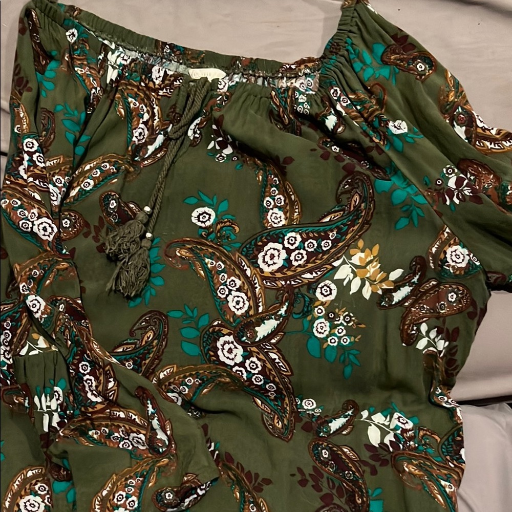 Floral Paisley Green Women's Top